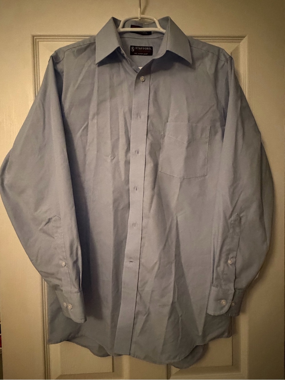 Stafford Light Blue Classic Fit Dress Shirt size: 15